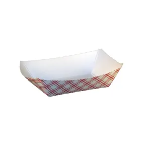 Specialty Quality Packaging Food Tray, Red Plaid